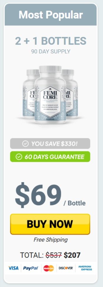 FemiCore 3 bottles best value price
