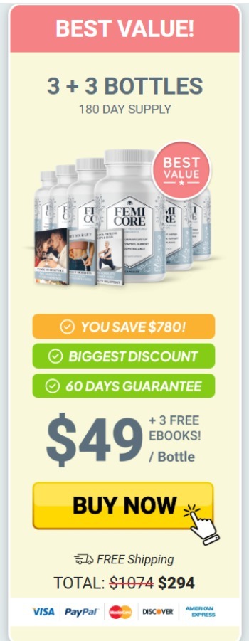 FemiCore 6 bottle bulk savings offer